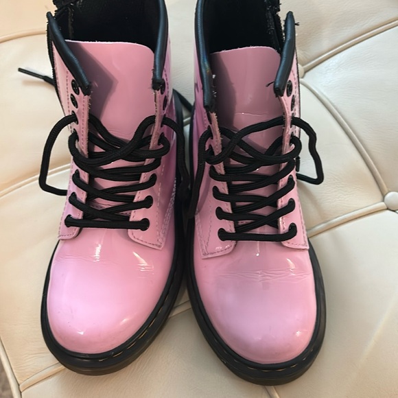 Dr. Martens Other - Dr Doc Martens 1460 pink black boots barbie patent leather youth sz US 13/EU 12